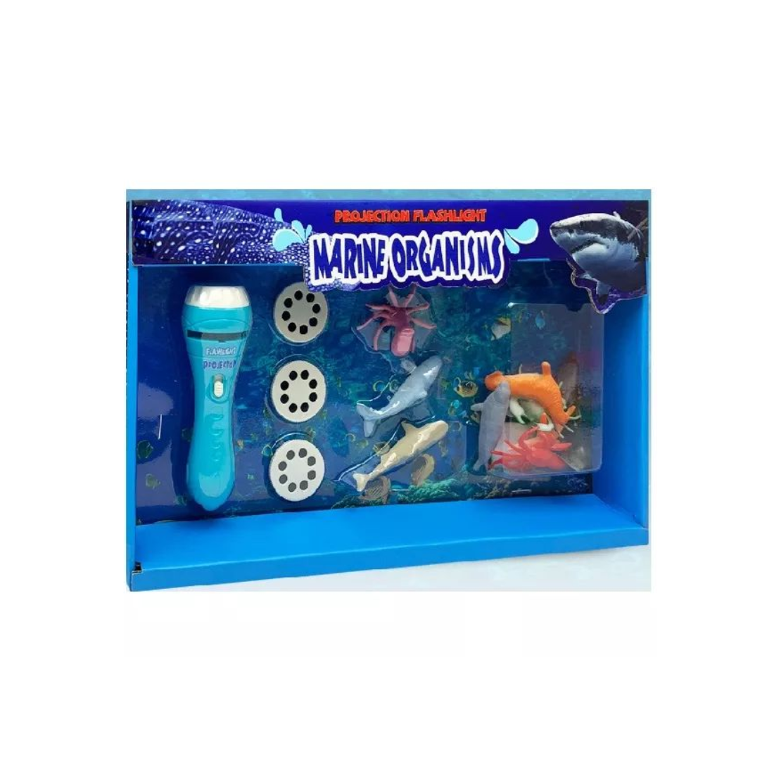 Projektoros LED zseblámpa állatfigurákkal - Tengeri állatok (30)
