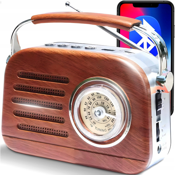Radio Retoo Radio FM z Bluetooth / Radio FM with bluetooth CZERWONE