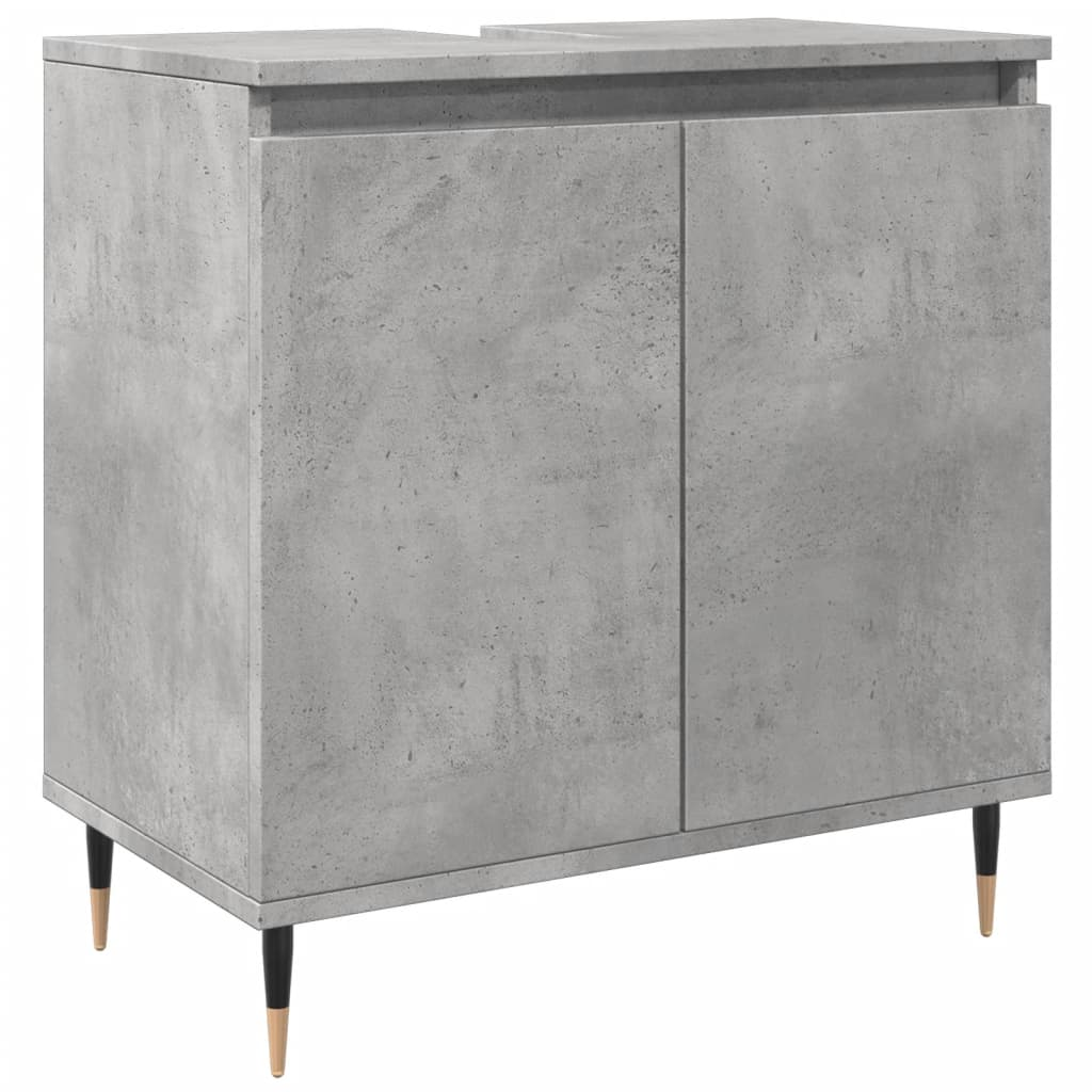 betonszürke szerelt fa fürdőszobaszekrény 58x33x60 cm (857213)