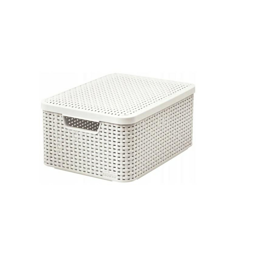 Curver Style M-es Méretű Rattan Kosár Fedéllel 18L (205848)