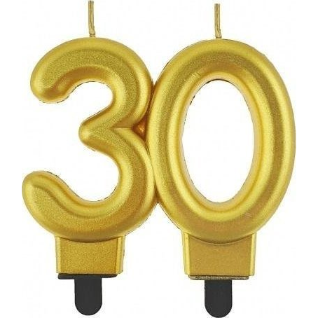 Arany 30-as Gold tortagyertya, számgyertya (488033)