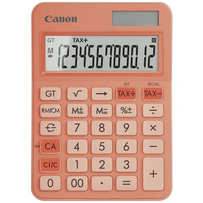 Canon LS-125KB-OR Zsebszámológép Narancs Kijelző (számjegy): 12 Elemekről üzemeltetett, Napenergiával üzemeltetett (Sz x Ma x Mé) 106 x 25 x 147 mm (80-100002) (80-100002)