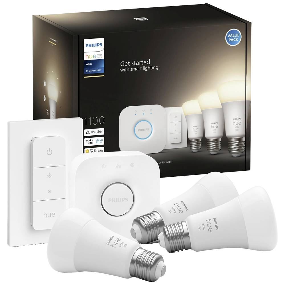 Philips Lighting Hue LED fényforrás White induló csomag E27 Melegfehér (871951428913000) (871951428913000)