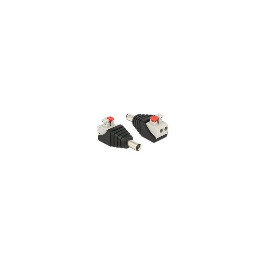ADA Delock 65523 DC 5,5 x 2,1mm apa - Terminal Block nyomógombbal 2pin adapter (65523)