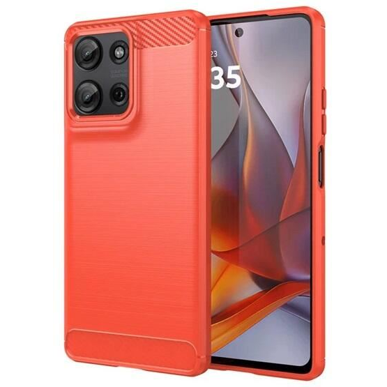 Gigapack Motorola Moto G75 szálcsiszolt, karbon mintás tok piros (GP-163931) (GP-163931)