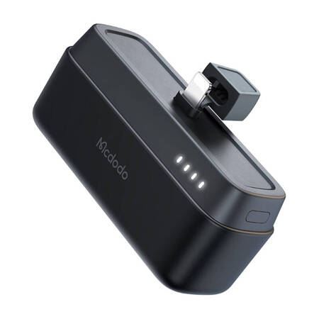 Mcdodo 5000mAh Power Bank + beépített Lightning csatlakozó fekete (MC-6281) (MC-6281)