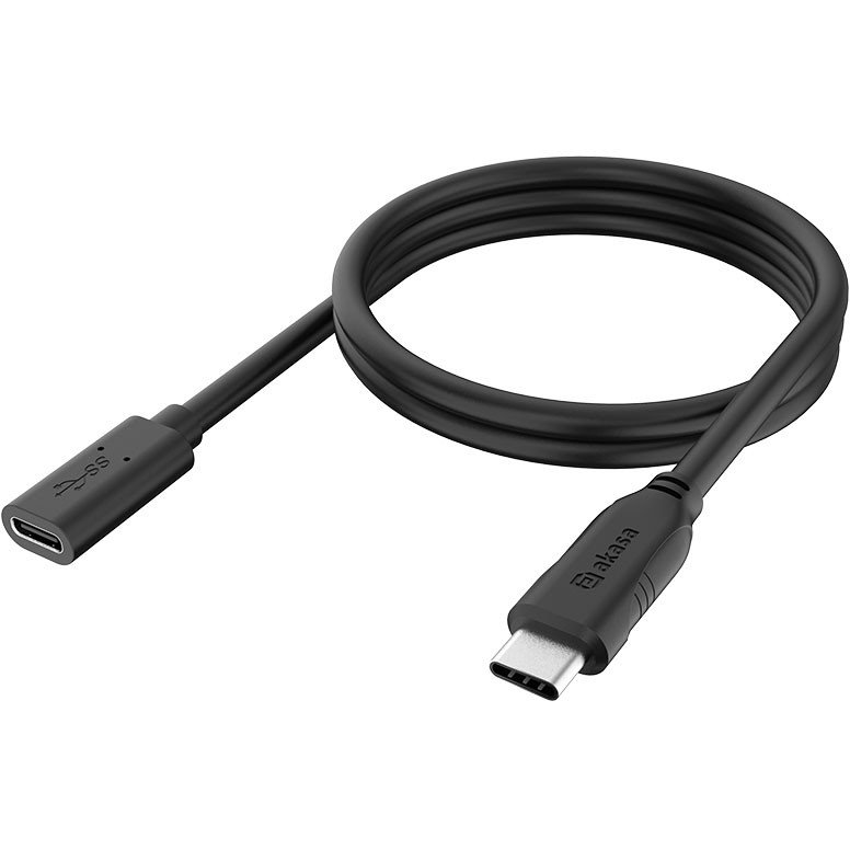 KAB Akasa USB 10 Gbps Type-C kábel hosszabító - 100W PD - AK-CBUB70-12BK (AK-CBUB70-12BK)