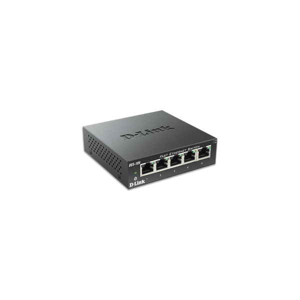 D-Link DES-105 Ikke administreret L2 Sort