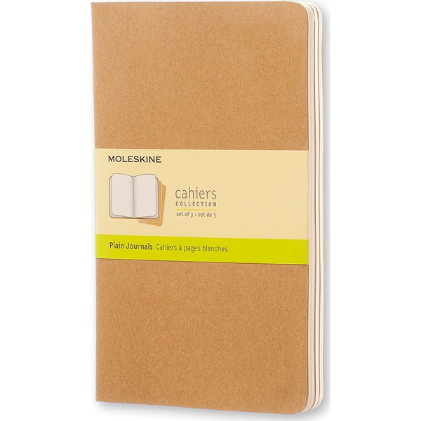 Комплект от 3 бележника Moleskine, Картон/Хартия, 70 g/m2, 13x21 cm, Кафяв