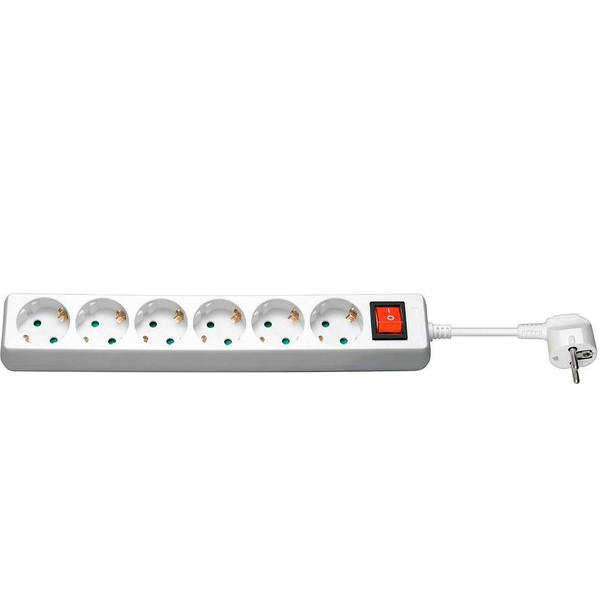 Listwa zasilająca MicroConnect 6 gniazd 10 m biała (GRU00610W)