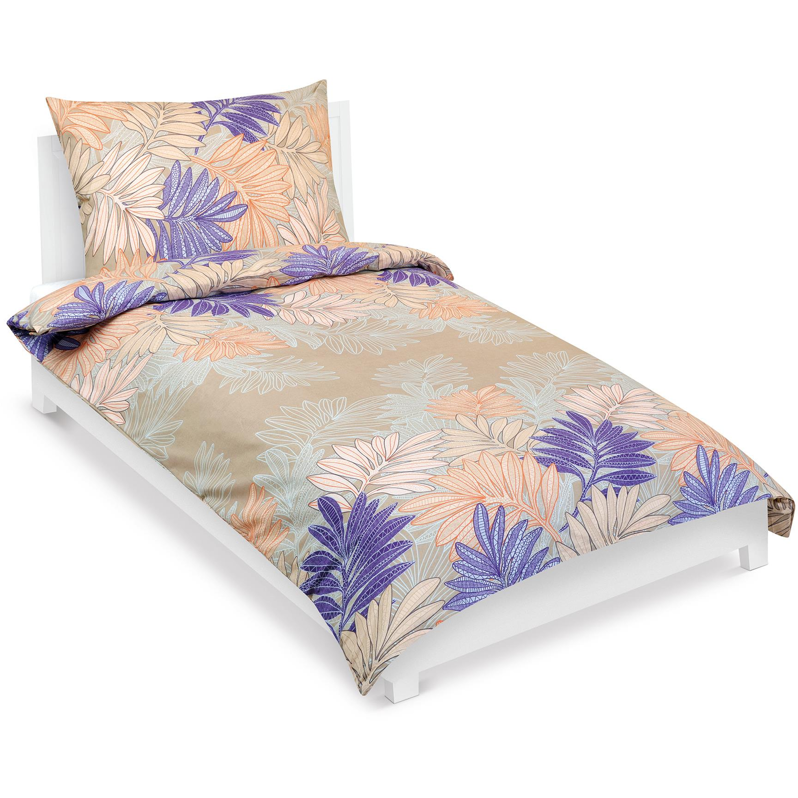 BELLATEX Linen cotton 90/729 sheets purple, 140 × 200 cm, 70 × 90 cm (11799)