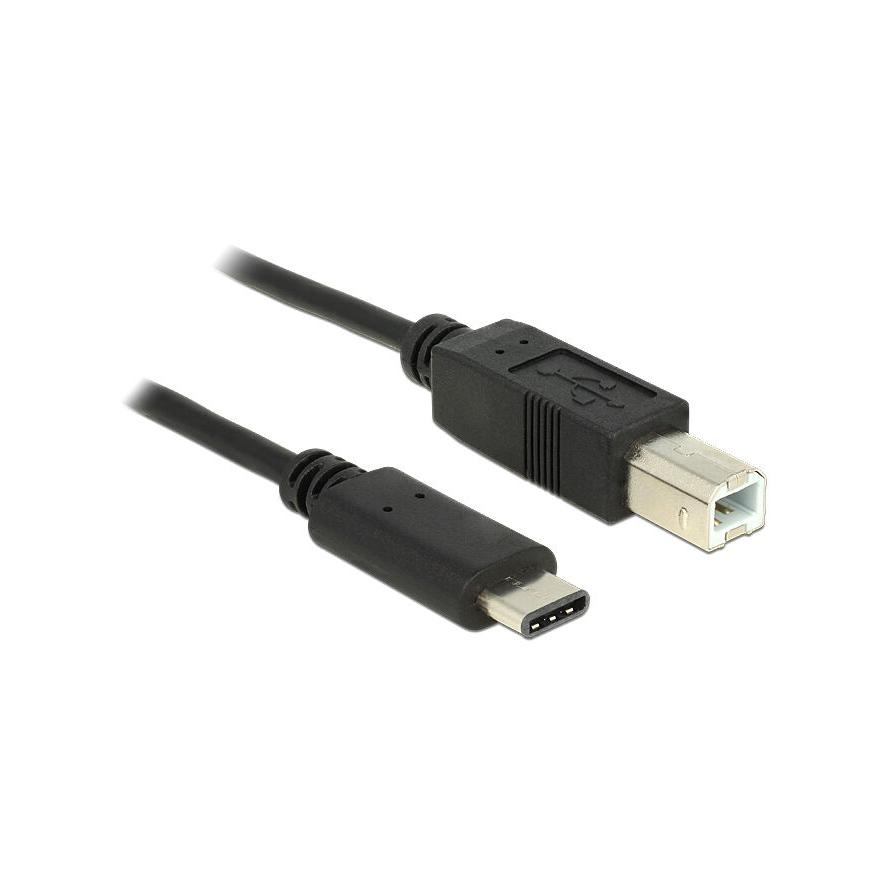 Delock Kábel USB Type-C™ 2.0 dugó > USB 2.0 B-típusú dugó 0,5 m fekete (3 év) (83328)