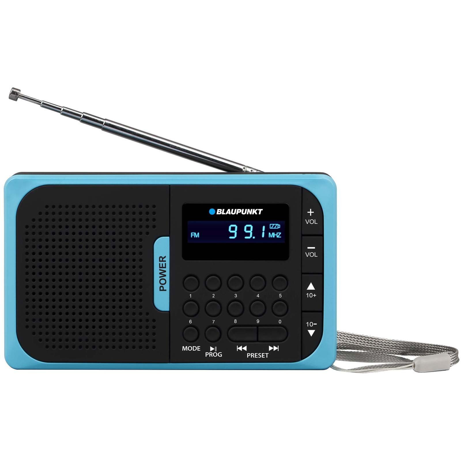 Blaupunkt PR5BL Hordozható FM Rádió - Fekete/Kék (PR5BL)