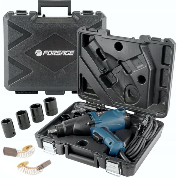 Klucz udarowy Forsage Elektryczny klucz udarowy 1/2" 500Nm 1010W + nasadki