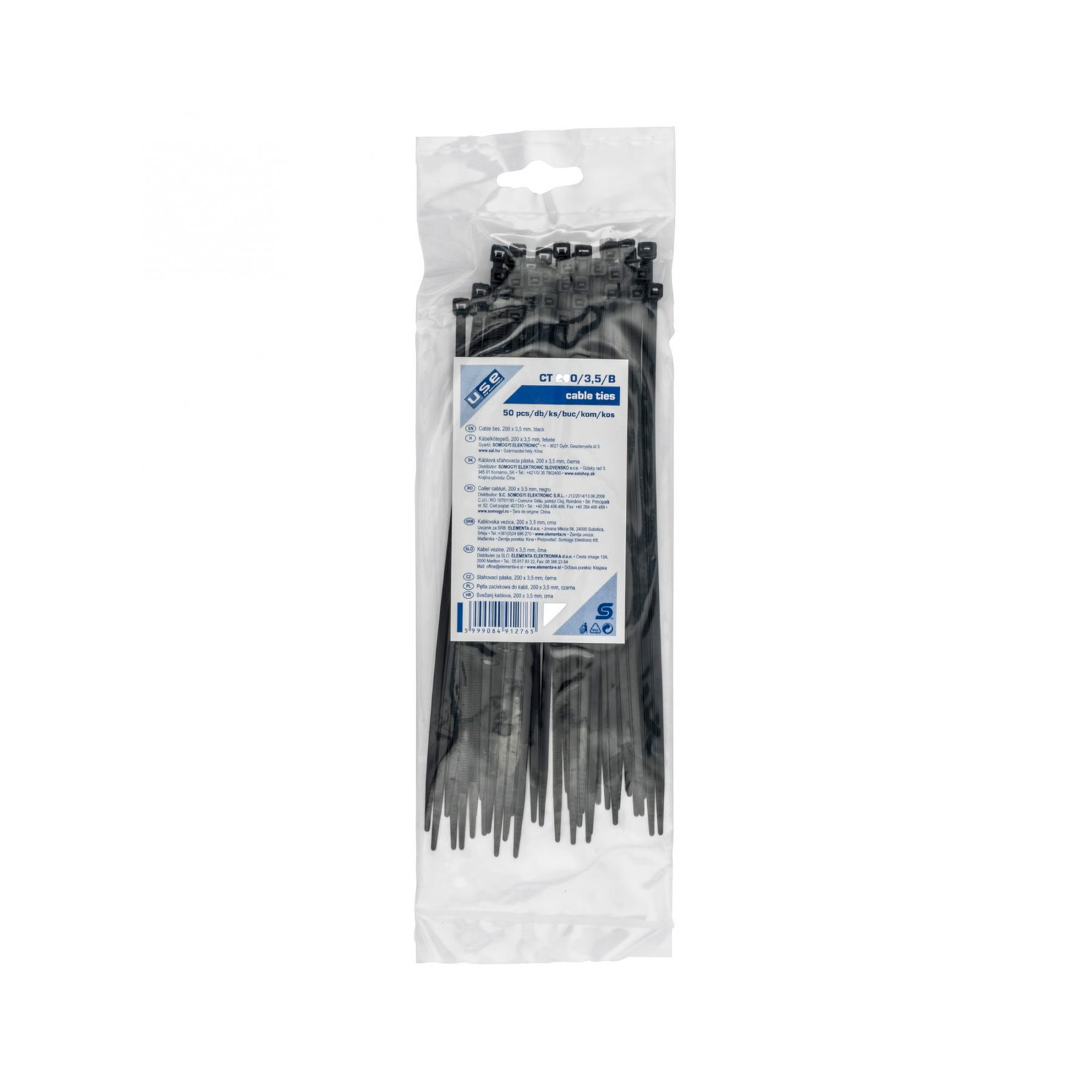 Somogyi CT 200/3,5/B 200x3,5mm Kábelkötegelő 50db - Fekete (CT 200/3,5/B)
