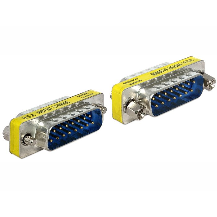 Adaptér D-Sub 15 pin samec menič pohlavia Delock 65479