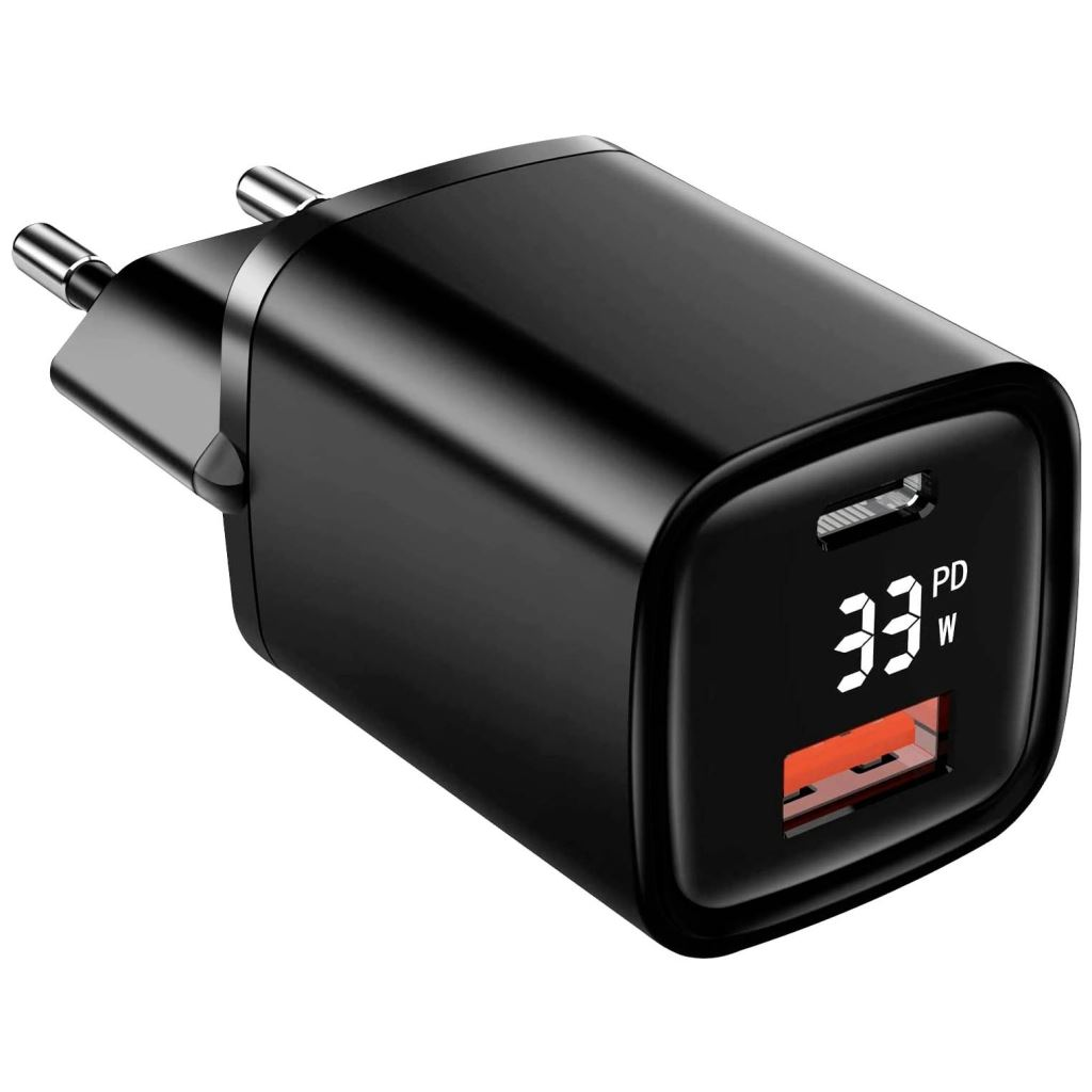 Eaxus USB-A+USB-C hálózati adapter fekete (47801) (E47801)