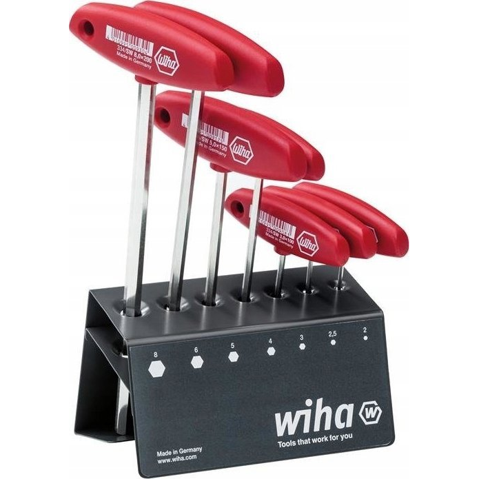 Wiha 6kant-Schraubendrehersatz 7-tlg mit Quergriff i.Ständer Csavarhúzó készlet Műhely Belső hatlap (00953)