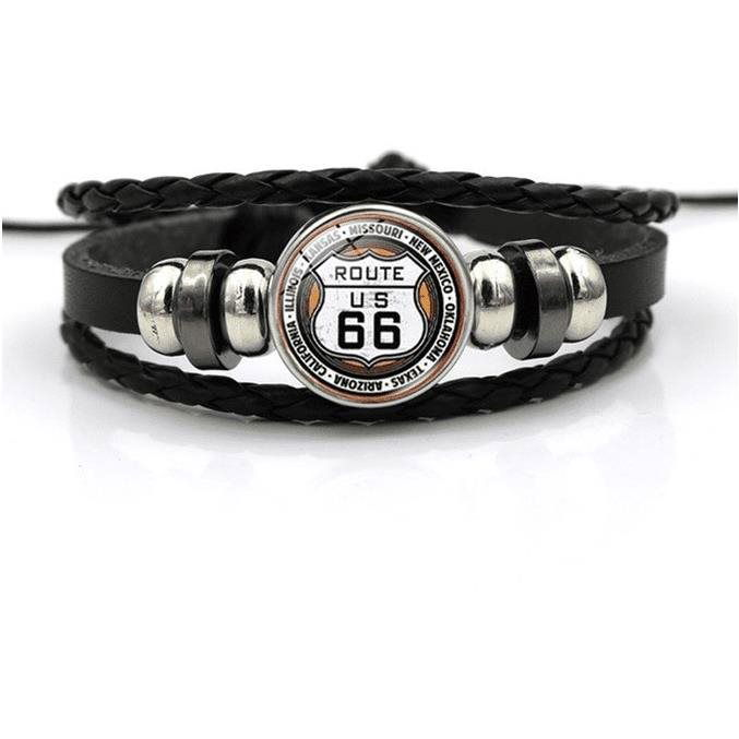Predator Q1 " Route 66 " bőr karkötő - 14005-4 (2873)