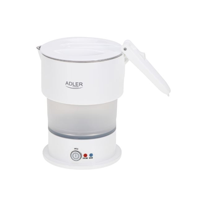 Adler AD1377w Összecsukható szilikon Vízforraló 0,6L 600W - Fehér (1377WHITE FEHÉR)