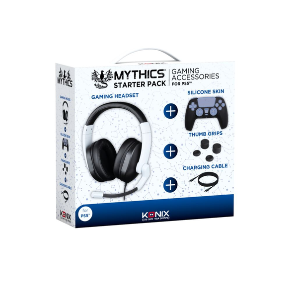 Konix Mythics Headset Ledningsført Spil Sort, Hvid