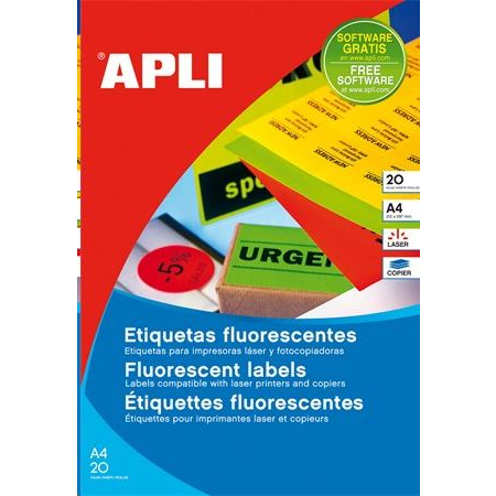 APLI 60 mm kör etikett, neon narancs 240 darab (LCA2867) (LCA2867)