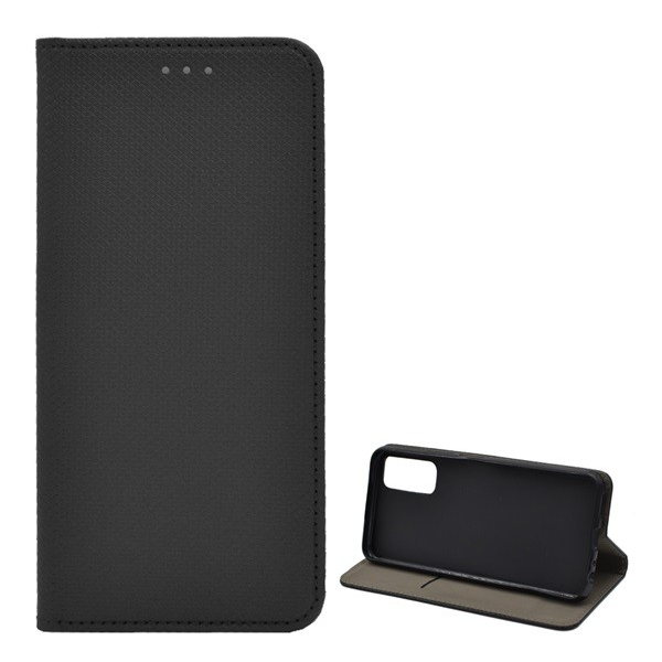 Tok álló, bőr hatású (FLIP, oldalra nyíló, asztali tartó funkció, rombusz minta) FEKETE [vivo Y11s] (5996591152196)