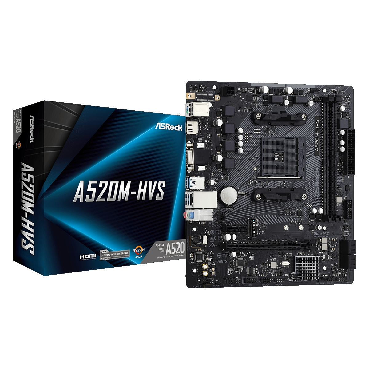 ASRock A520M-HVS (90-MXBE60-A0UAYZ)