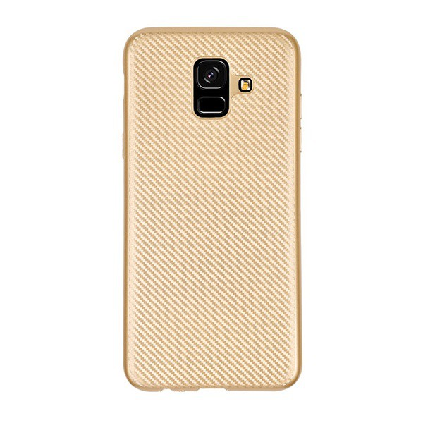 Szilikon telefonvédő (karbon minta) ARANY [Samsung Galaxy A6 (2018) SM-A600F] (5996457771554)
