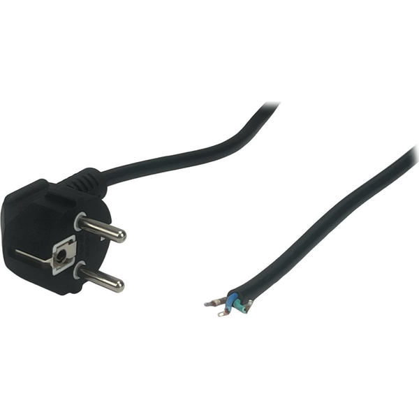 POSAC-10/7/7L-18B: POS AC cable CEE7/7-YJ-03-90?[10A]-tinned ends H05VV-F3G0,75 L=1800 black