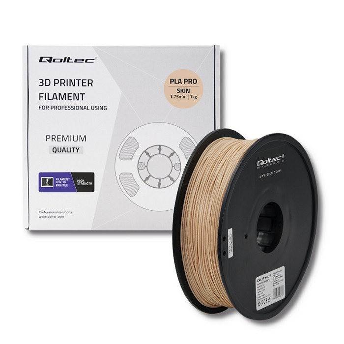 Qoltec 50676 Filament PLA PRO 1.75mm 1kg - Bőr (50676)