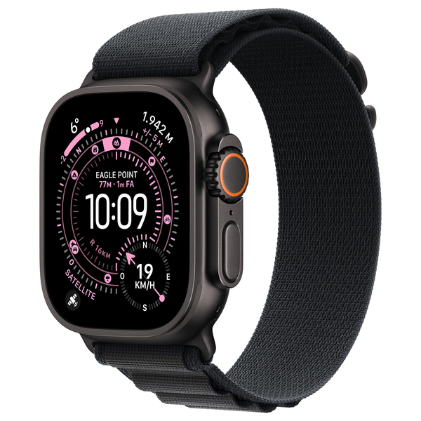 Apple Watch Ultra 3 GPS + Cellular 49 mm черен титанов корпус черен алпийски каишка L