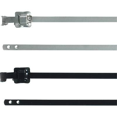 HellermannTyton 111-00149 MLT24SSC10-SS316/SP-BK Kábelkötöző 630 mm 10 mm Fekete Zárópánt peremezése, UV stabilizált 1 db (111-00149)