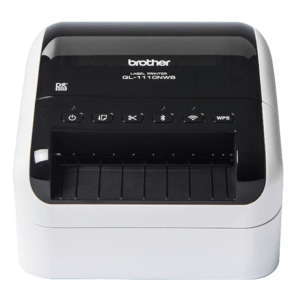 Brother QL-1110NWBC stampante per etichette (CD) Termica diretta 300 x 300 DPI 110 mm/s Con cavo e senza cavo Collegamento ethernet LAN DK Wi-Fi Bluetooth