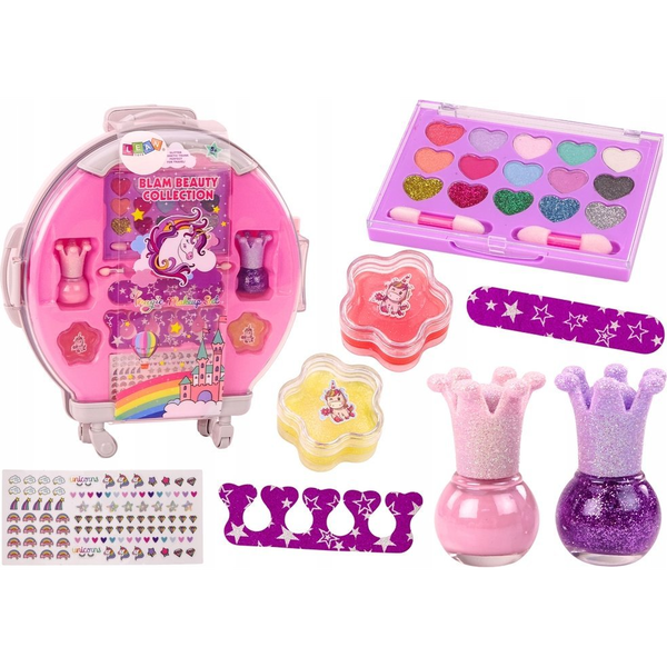 Kozmetikai Készlet - Rózsaszín Bőröndben