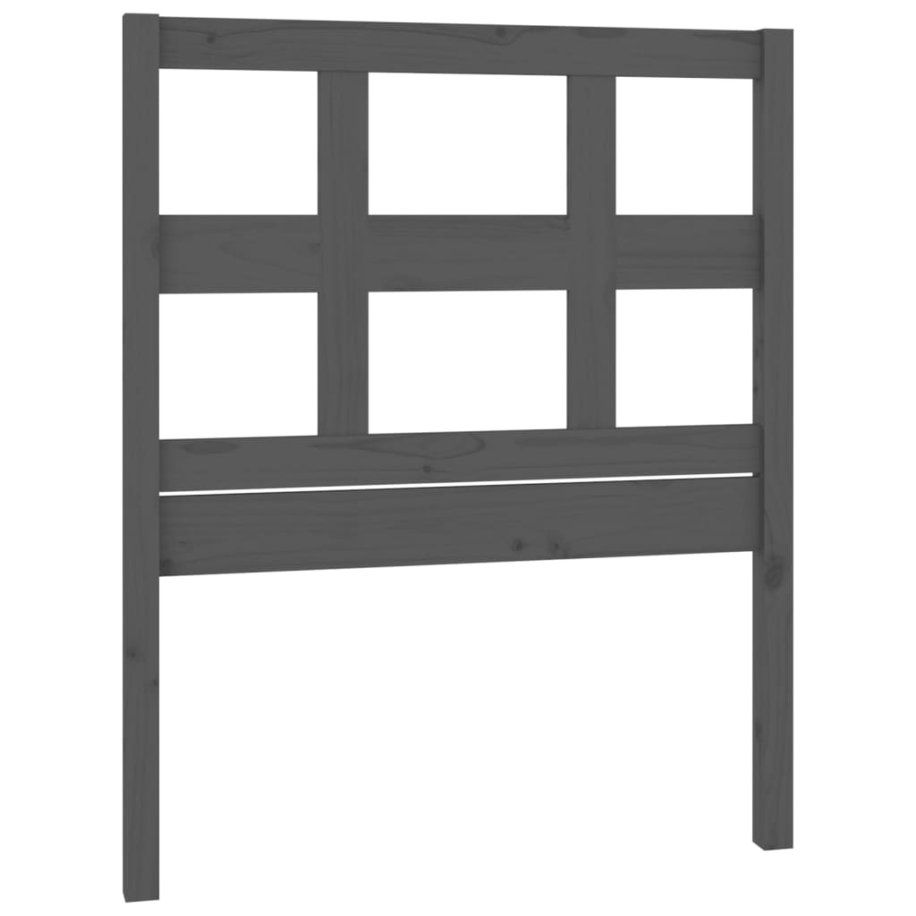 szürke tömör fenyőfa ágyfejtámla 80,5x4x100 cm (818897)
