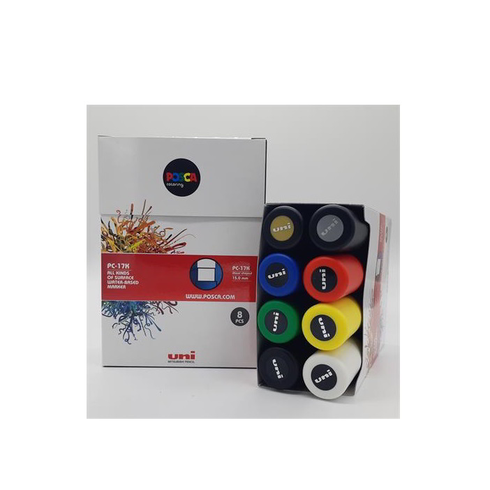Uni Posca PC-17K 15mm Dekormarker készlet - Vegyes színek (8 db / csomag) (2UPC17K8DB)