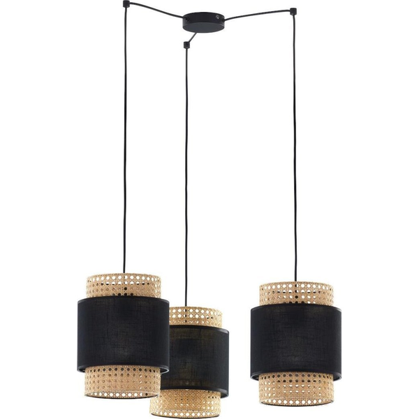 Lampa wisząca Tk Lighting Boho 6549 lampa wisząca zwis 3x15W E27 czarna / beżowa