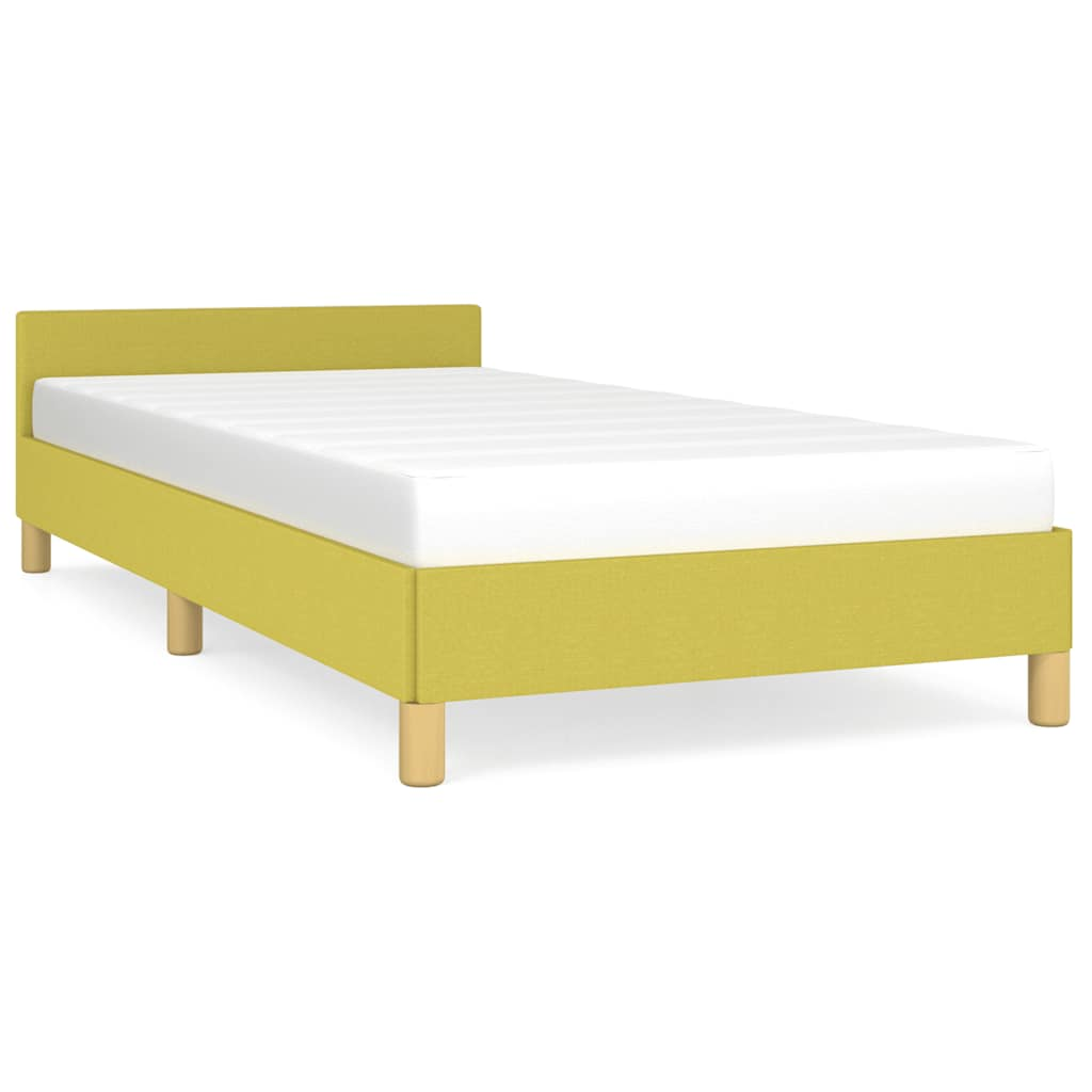 zöld szövet ágykeret fejtámlával matrac nélkül 80 x 200 cm (347374)