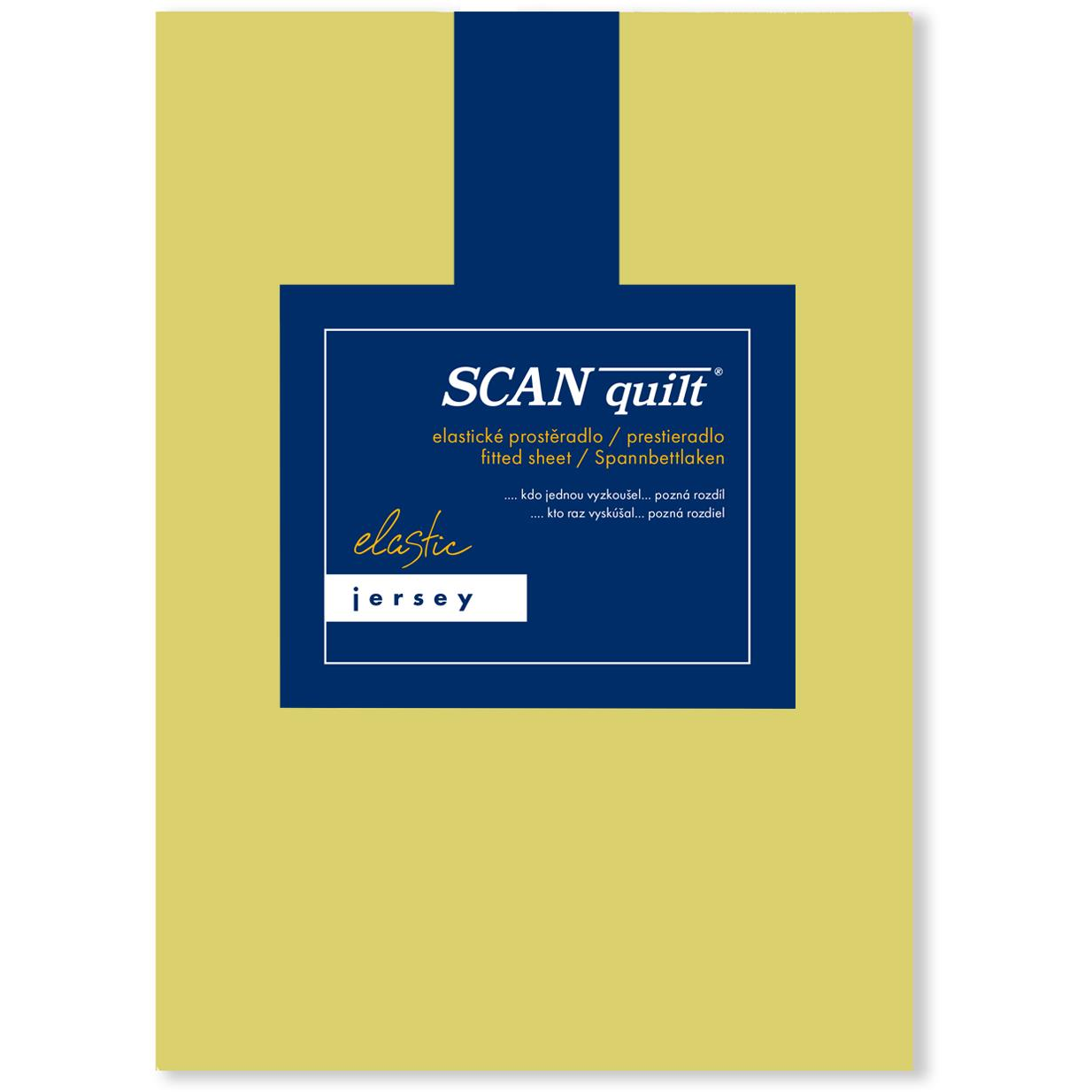 SCANquilt JERSEY ELASTIC LYCRA lepedő, sárgászöld, 160×200 cm (27974)