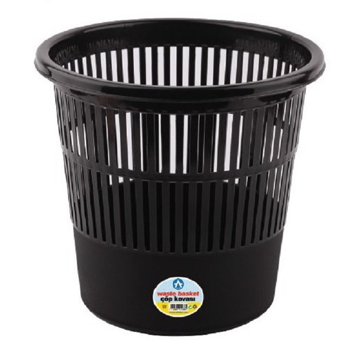 Rácsos 16 literes műanyag papírkosár - Fekete (3838988)