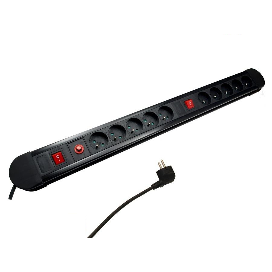 Maclean MCE10 220V Hálózati Elosztó 10 aljzatos 1.5m - Fekete (MCE10)