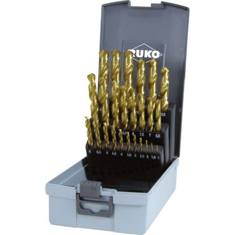 RUKO 250215TRO HSS-G Spirálfúró készlet 25 részes 1 mm, 1.5 mm, 2 mm, 2.5 mm, 3 mm, 3.5 mm, 4 mm, 4.5 mm, 5 mm, 5.5 mm, 6 mm, 6.5 mm, 7 mm, 7.5 mm, 8 ( )