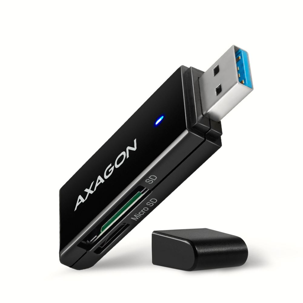 Axagon CRE-S2N SuperSpeed USB-A 3.2 Gen 1 slim SD/microSD kártyaolvasó (CRE-S2N)