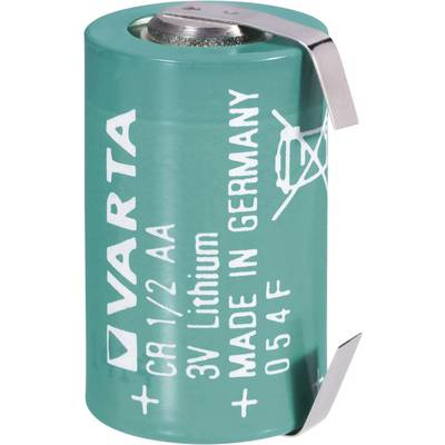 1/2 AA lítium elem, forrasztható, 3V 970 mAh, forrfüles, 15 x 25 mm, Varta CR 1/2 AA LF (6127-LF)