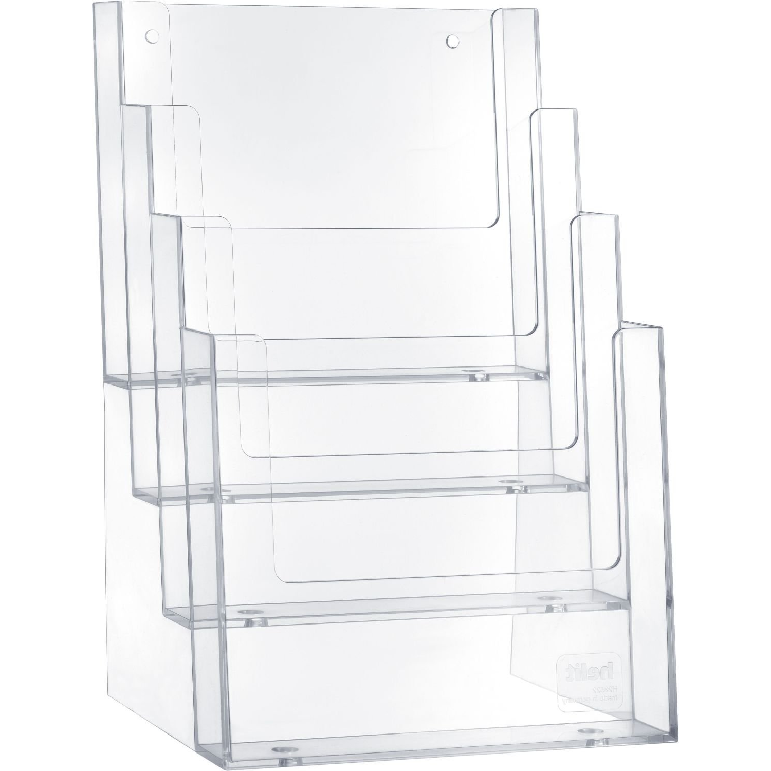 Helit A5 4 rekeszes asztali prospektustartó - Átlátszó (H2352202)