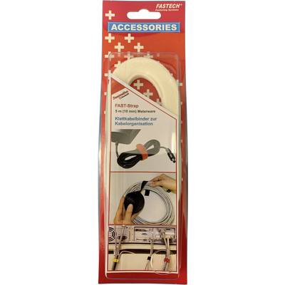 Tépőzár szalag, 5 m x 10 mm, fehér, Fastech (696-010)