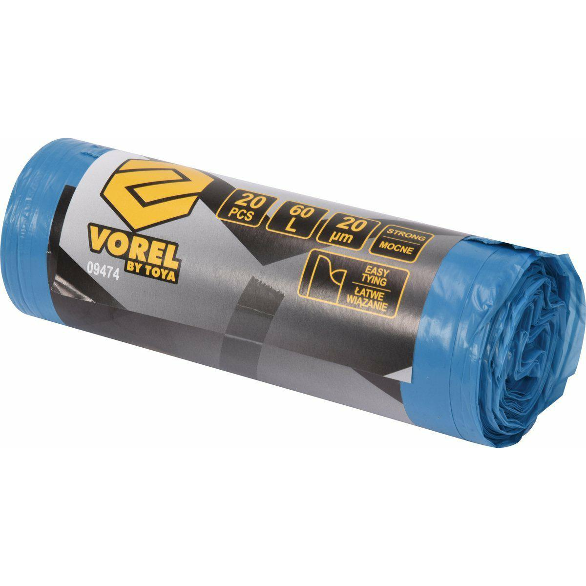 VOREL ERŐS ZSÁKOK HULLADÉKFÜLEKKEL 60L 20DB (09474)