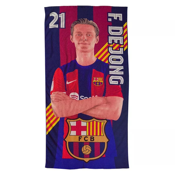 FC Barcelona Mikroszálas gyerek Fürdőlepedő (100 x 180 cm) - De Jong