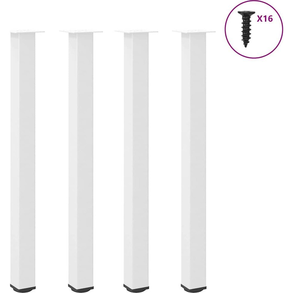 Picioare măsuță de cafea 4 buc Alb 110-112 cm Oțel